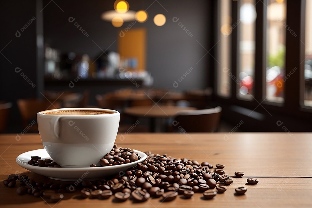 Foco mesa vazia xícara de café café torrado