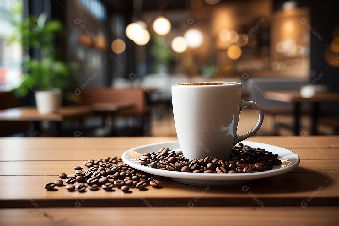 Foco mesa vazia xícara de café café torrado