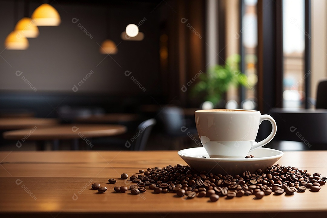 Foco mesa vazia xícara de café café torrado
