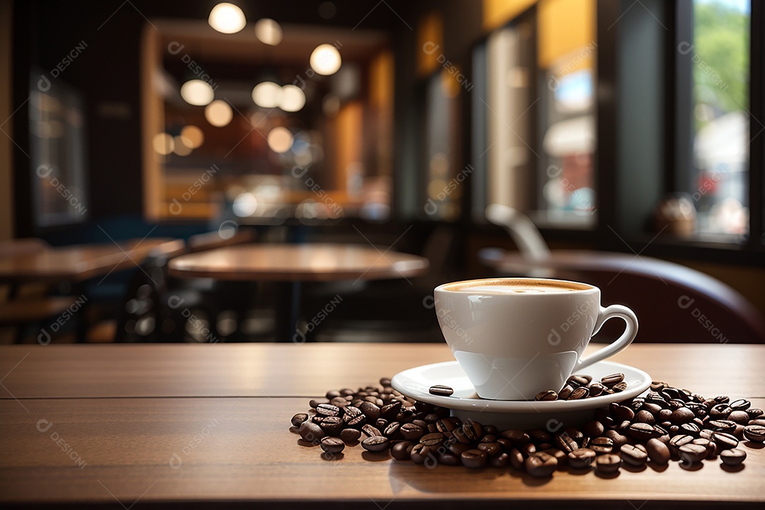 Foco mesa vazia xícara de café café torrado