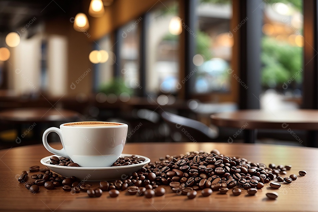 Fundo de parede simples branco de grãos de café