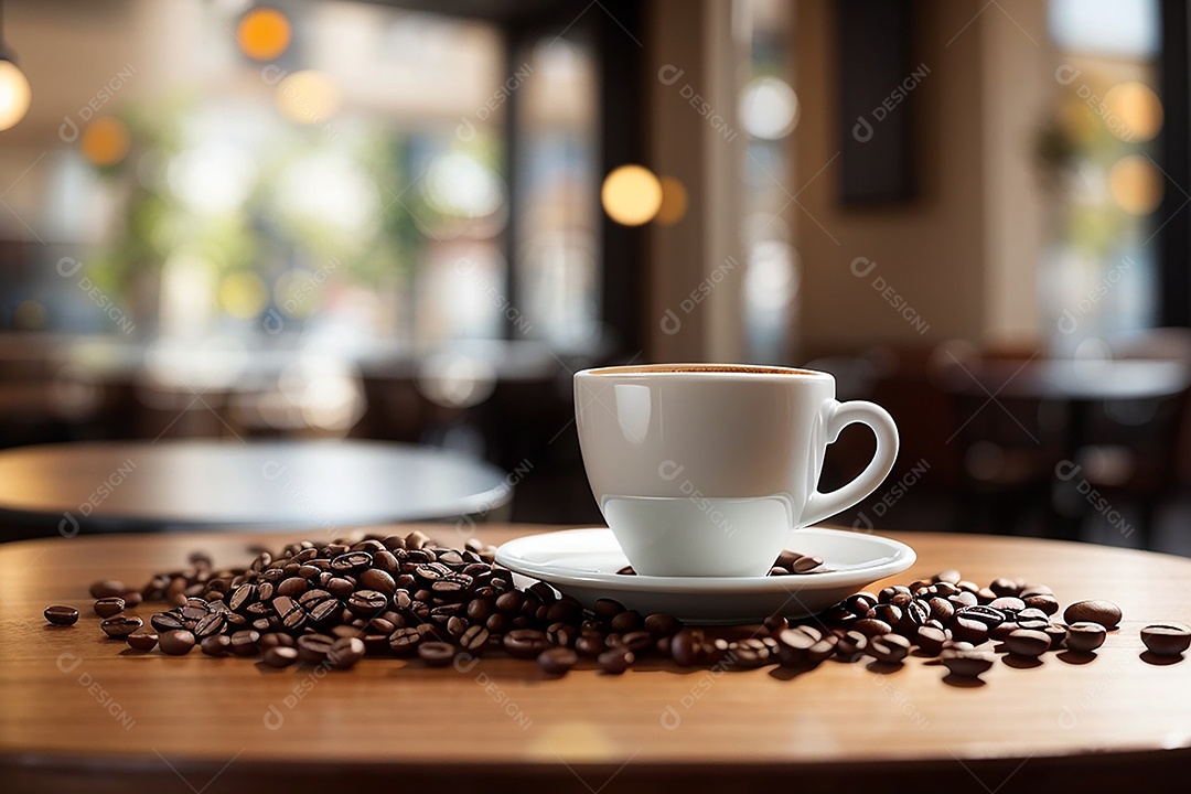 Fundo de parede simples branco de grãos de café