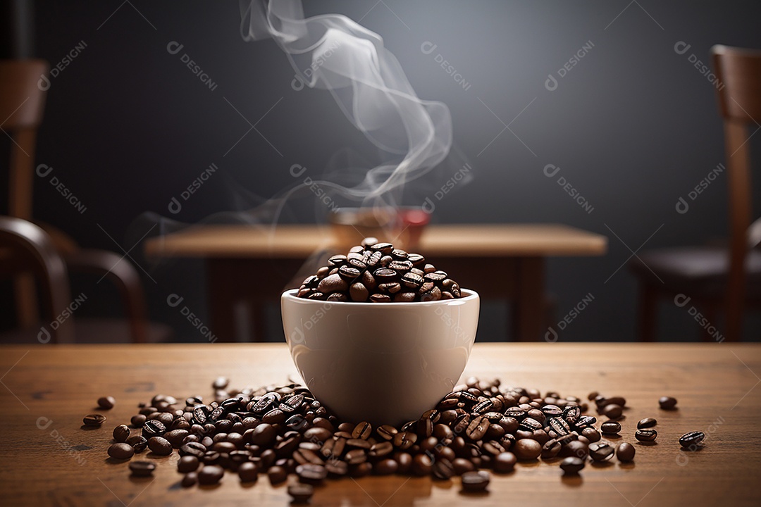 Foco mesa vazia xícara de café torrado