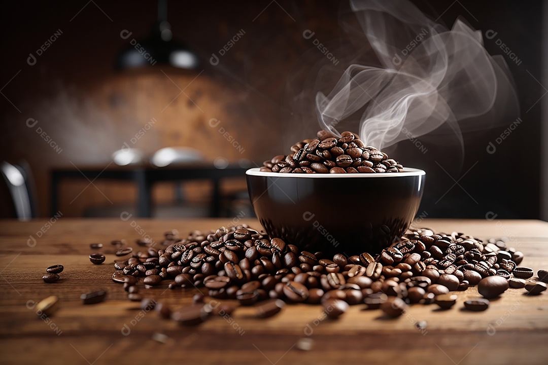 Foco mesa vazia xícara de café torrado