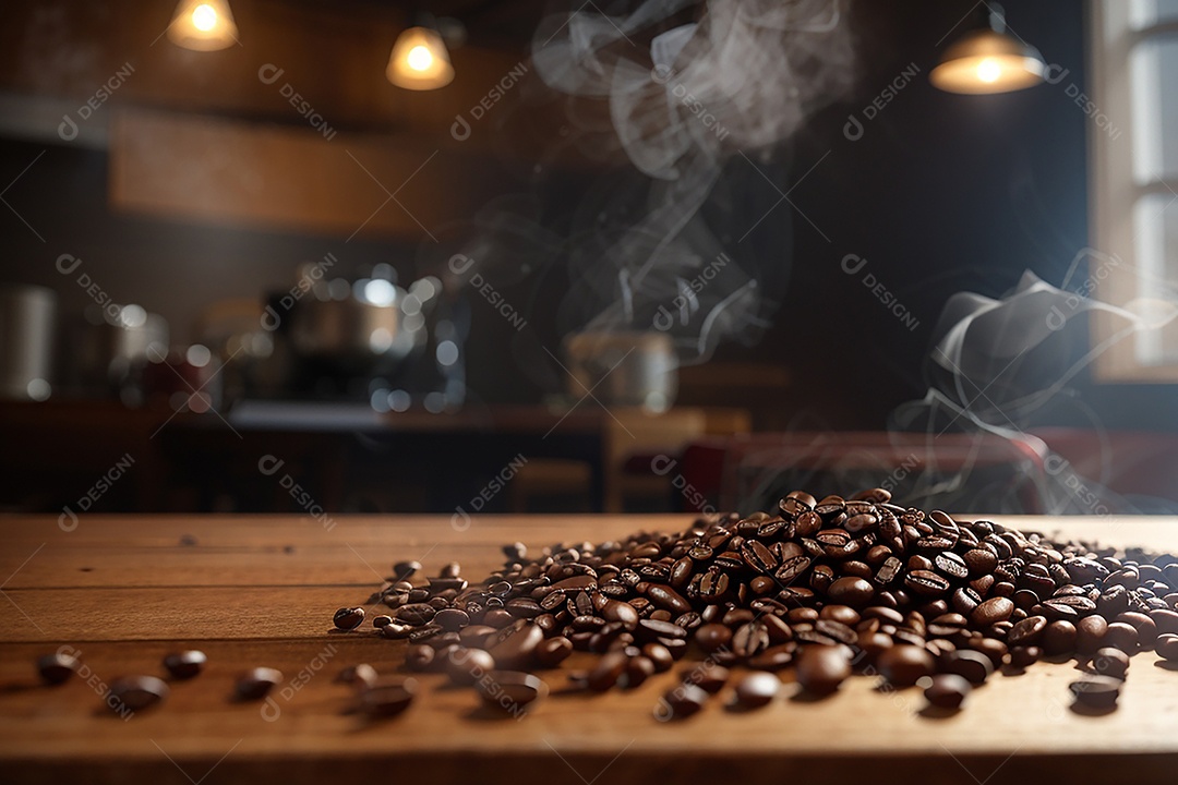 Foco mesa vazia xícara de café torrado