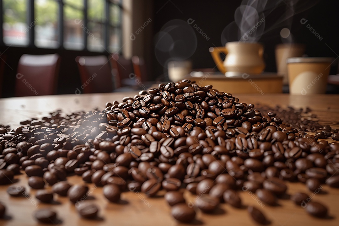 Foco mesa vazia xícara de café torrado