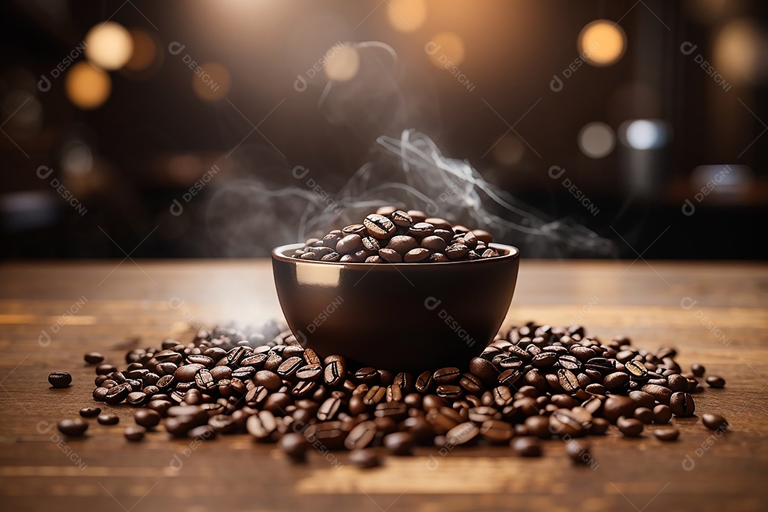 Foco mesa vazia xícara de café torrado