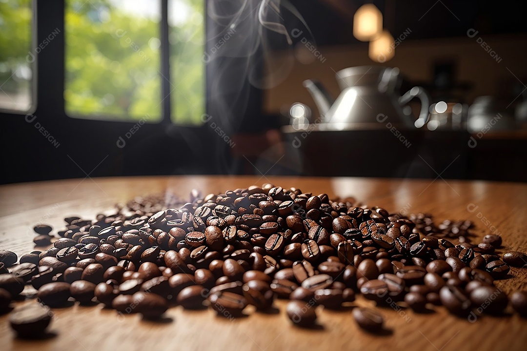 Foco mesa vazia xícara de café torrado