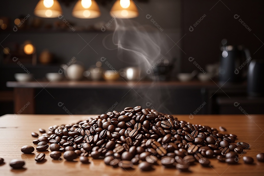 Foco mesa vazia xícara de café torrado