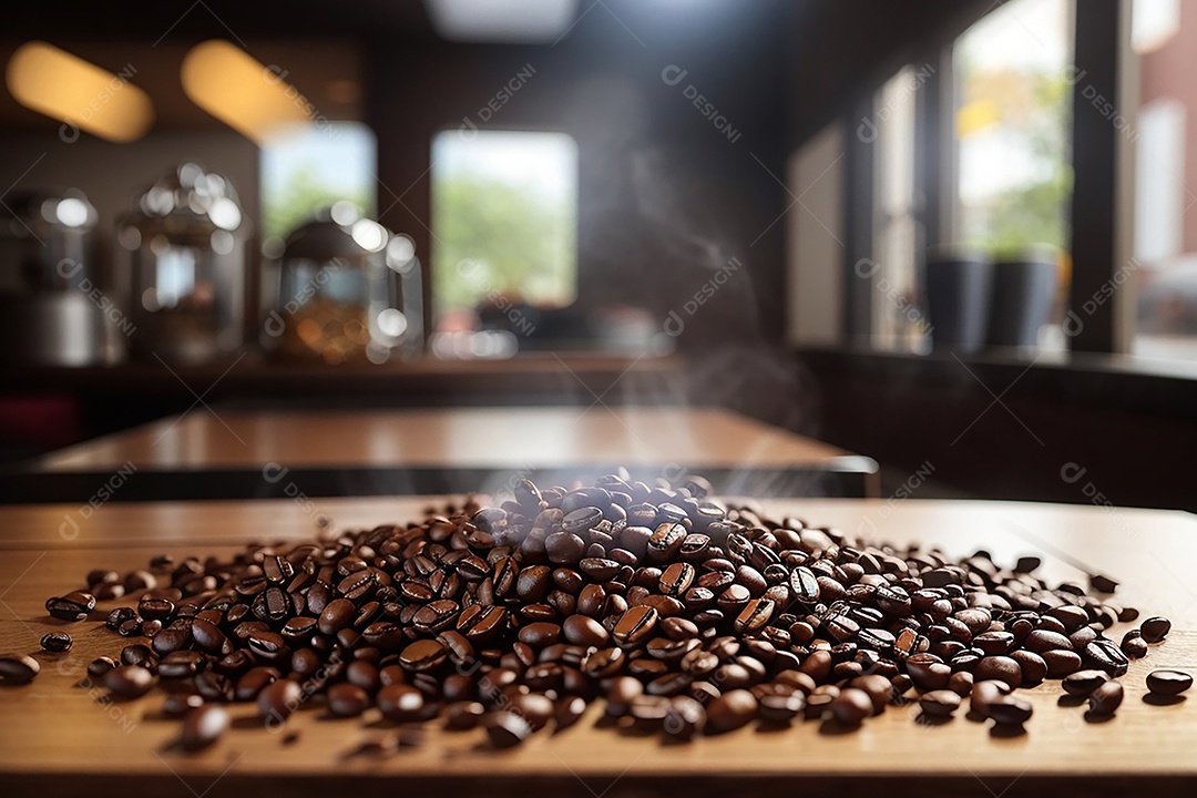 Foco mesa vazia xícara de café torrado