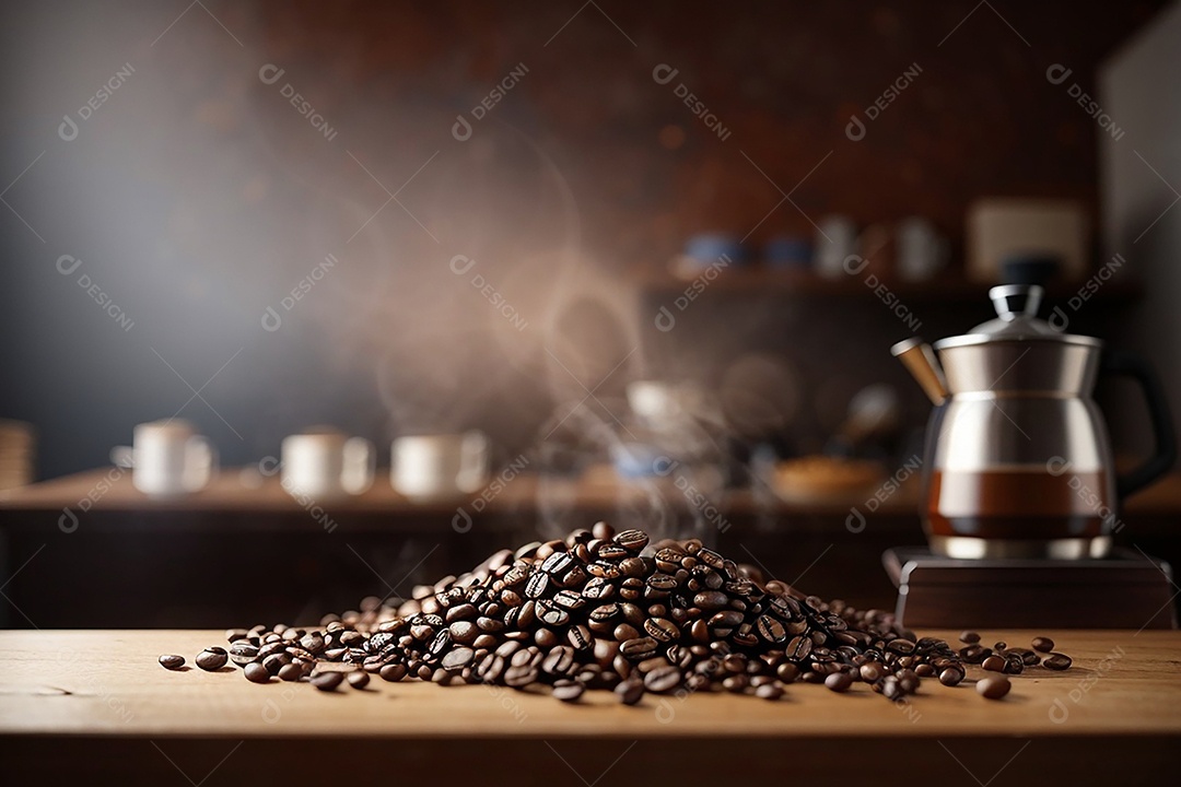 Foco mesa vazia xícara de café torrado