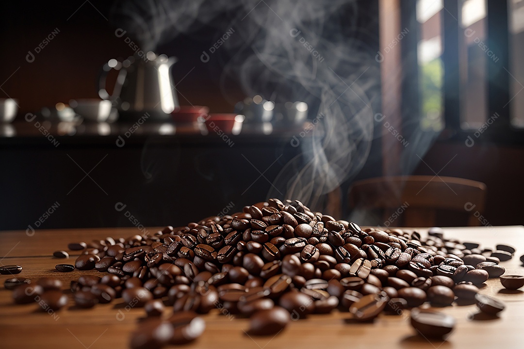 Foco mesa vazia xícara de café café torrado