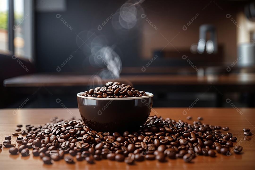 Foco mesa vazia xícara de café café torrado