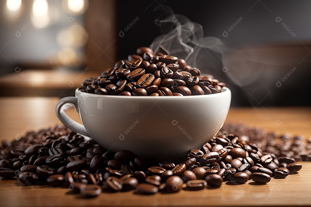 Foco mesa vazia xícara de café café torrado