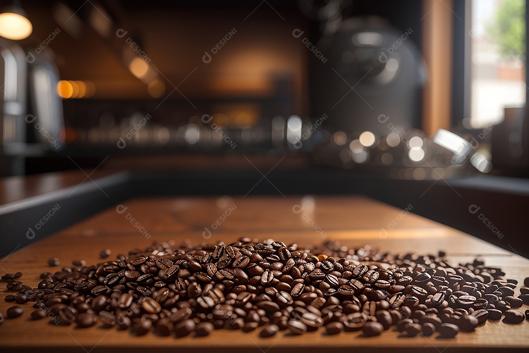 Fundo de grãos de café torrados de boa qualidade a vapor