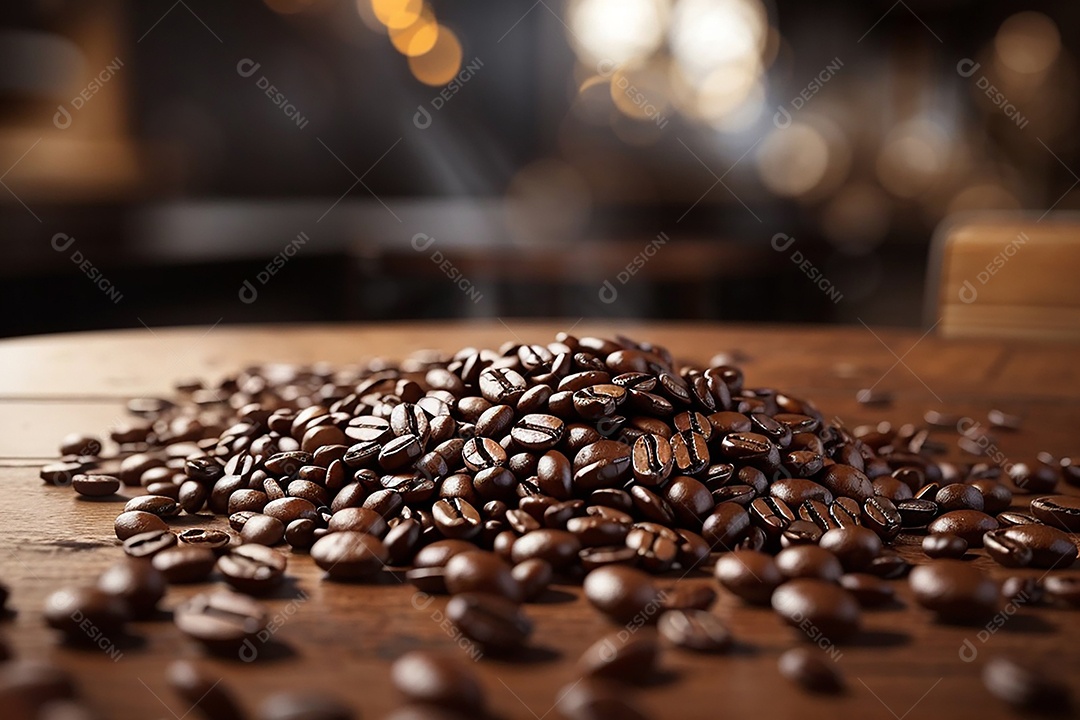 Fundo de grãos de café torrados de boa qualidade a vapor