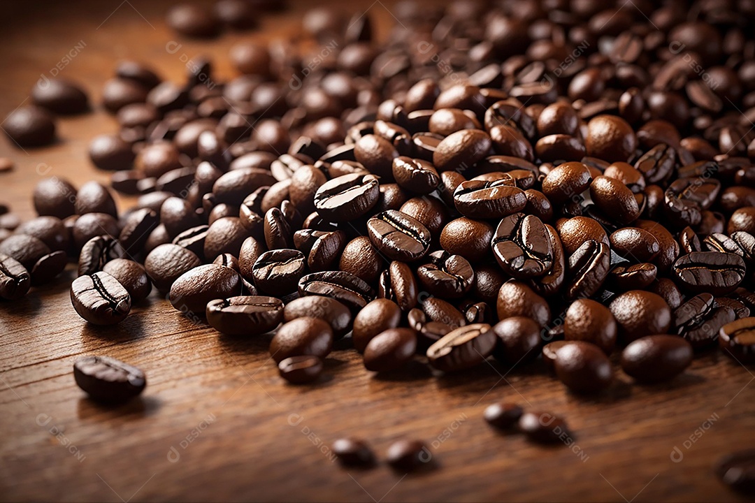 Fundo de grãos de café torrados de boa qualidade a vapor