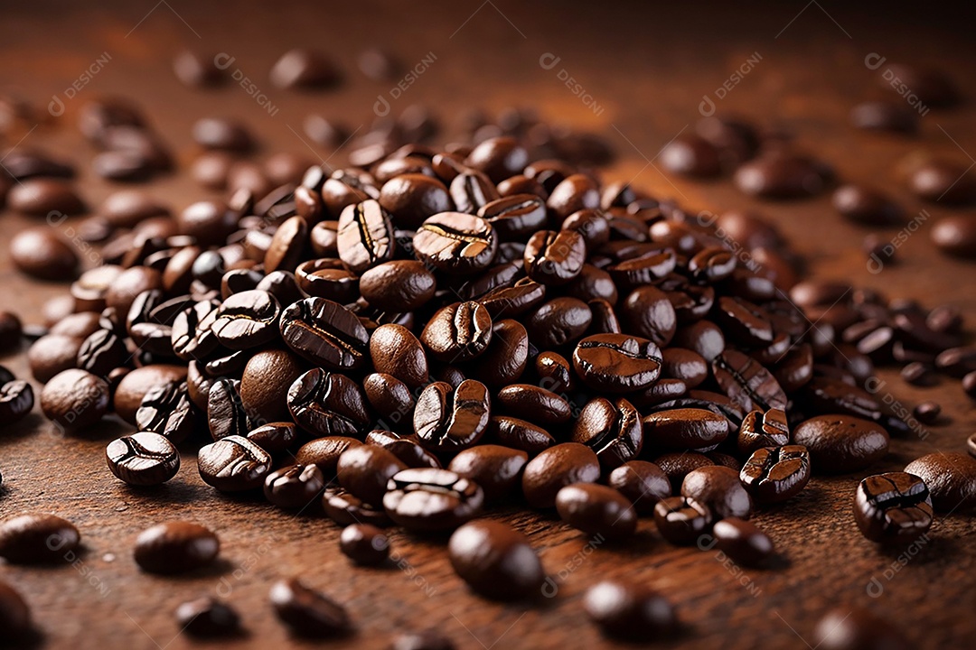 Fundo de grãos de café torrados de boa qualidade a vapor