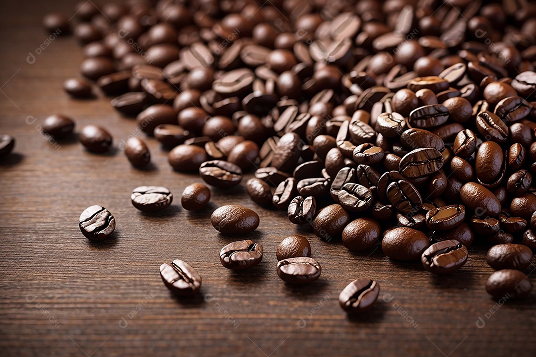 Fundo de grãos de café torrados de boa qualidade a vapor