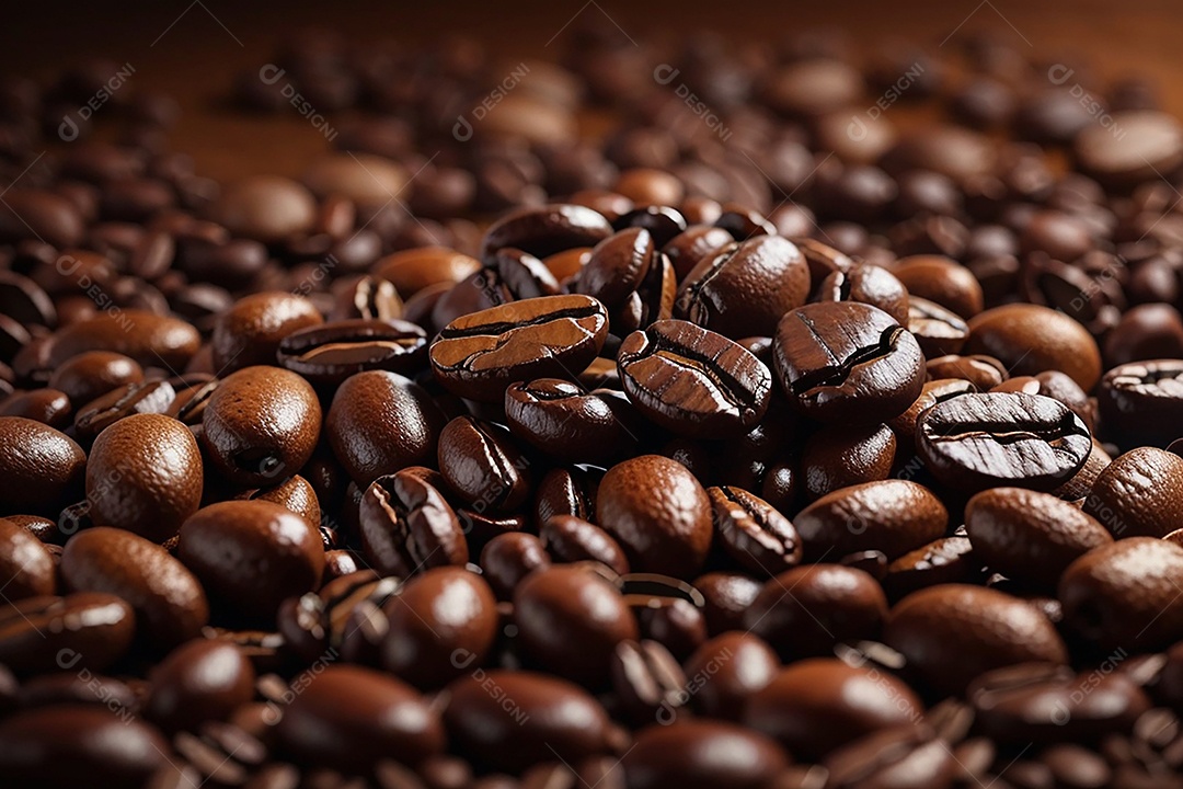 Fundo de grãos de café torrados de boa qualidade a vapor