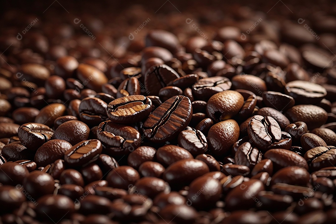 Fundo de grãos de café torrados de boa qualidade a vapor