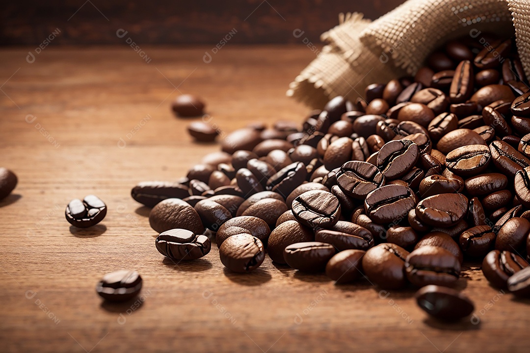 Fundo de grãos de café torrados de boa qualidade a vapor