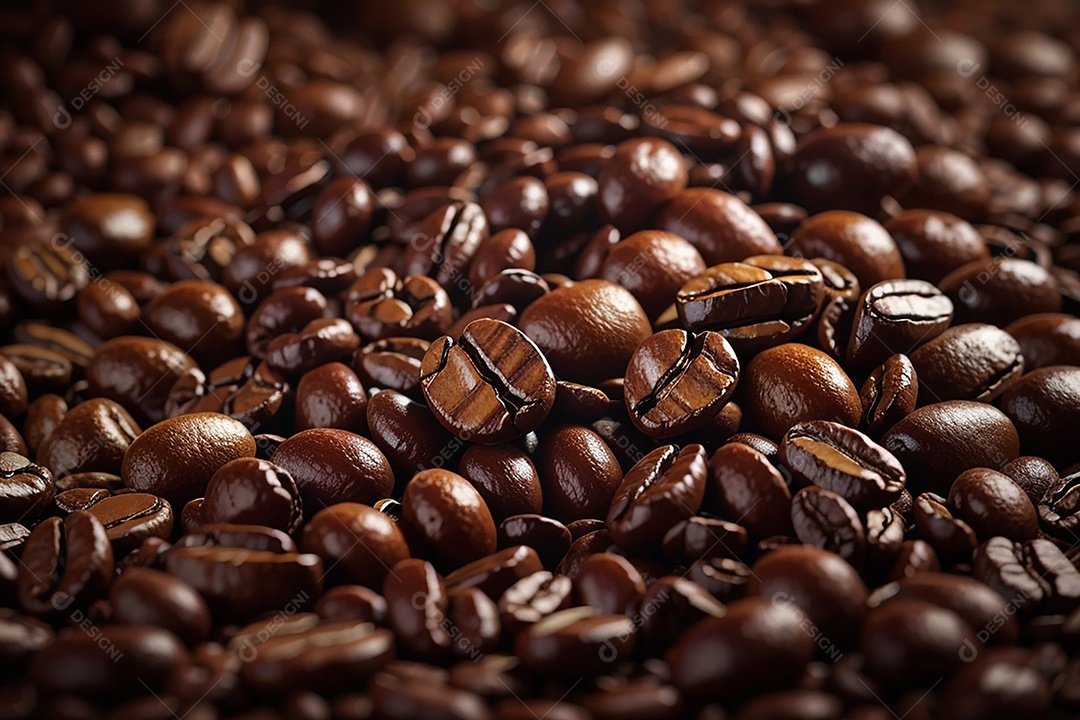 Fundo de grãos de café torrados de boa qualidade a vapor