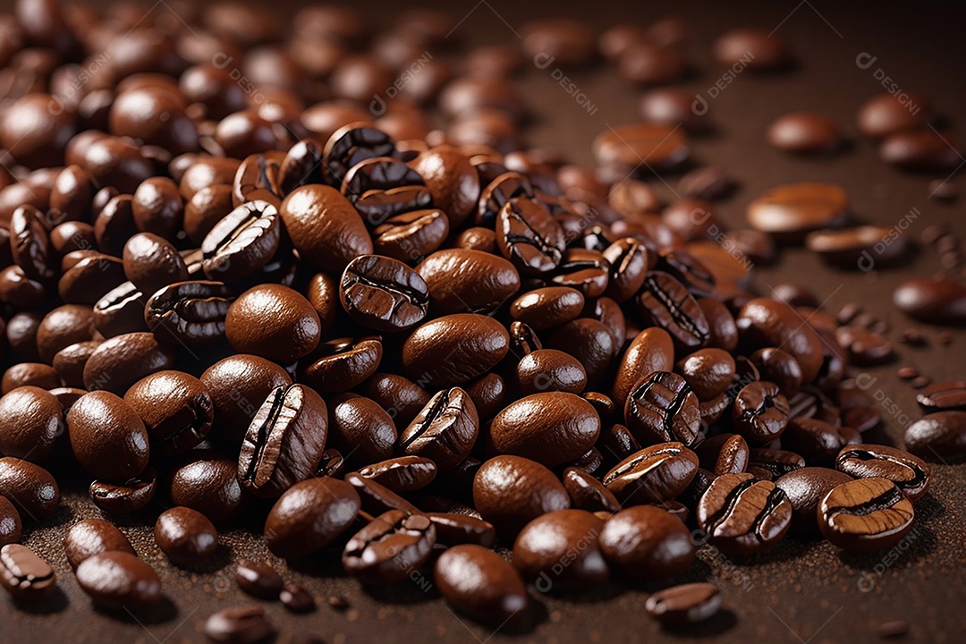 Fundo de grãos de café torrados de boa qualidade a vapor