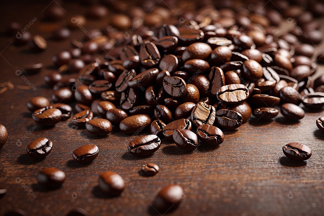 Fundo de grãos de café torrados de boa qualidade a vapor