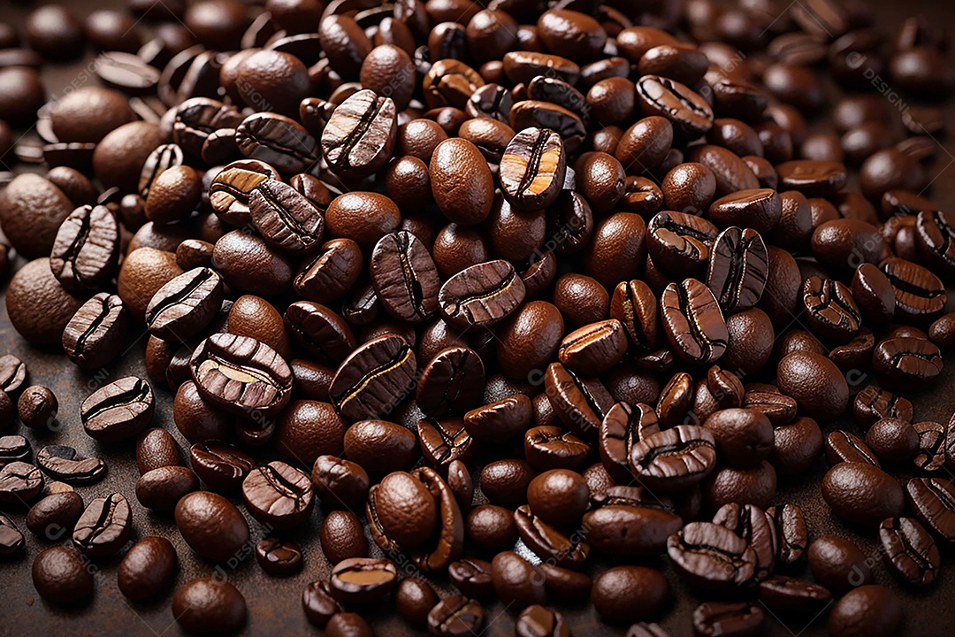 Fundo de grãos de café torrados de boa qualidade a vapor