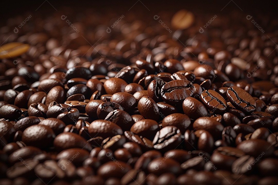 Fundo de grãos de café torrados de boa qualidade a vapor