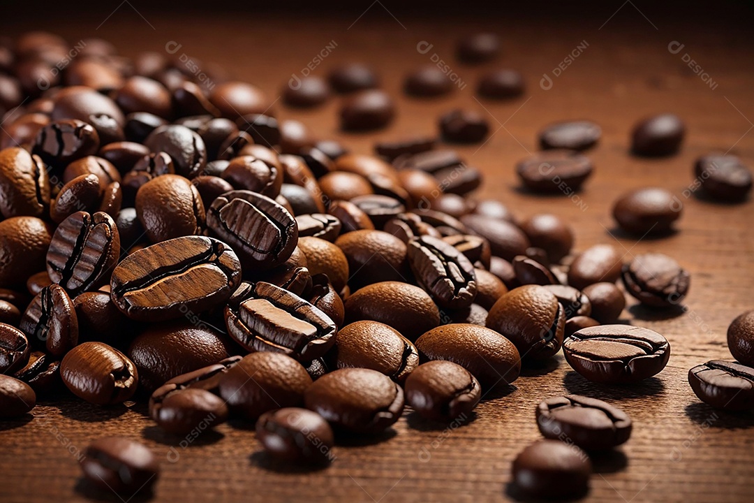 Fundo de grãos de café torrados de boa qualidade a vapor