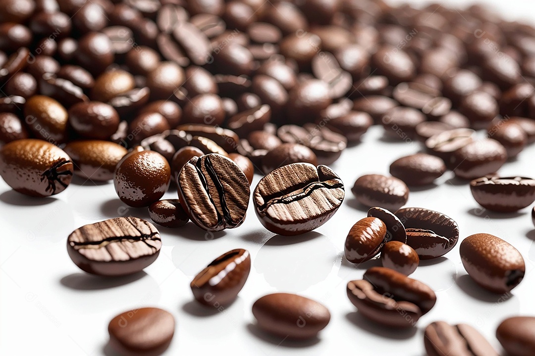 Fundo de grãos de café torrados de boa qualidade a vapor