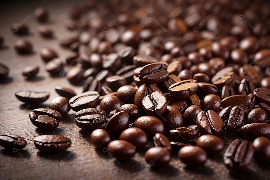 Fundo de grãos de café torrados de boa qualidade a vapor