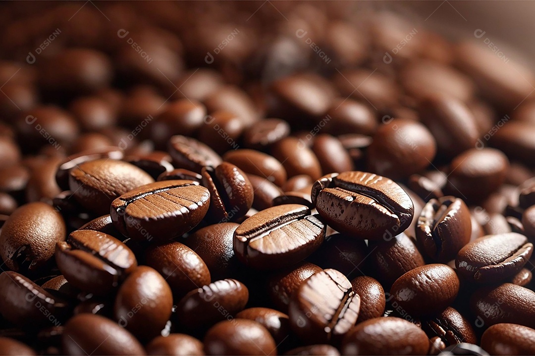 Fundo de grãos de café torrados de boa qualidade a vapor