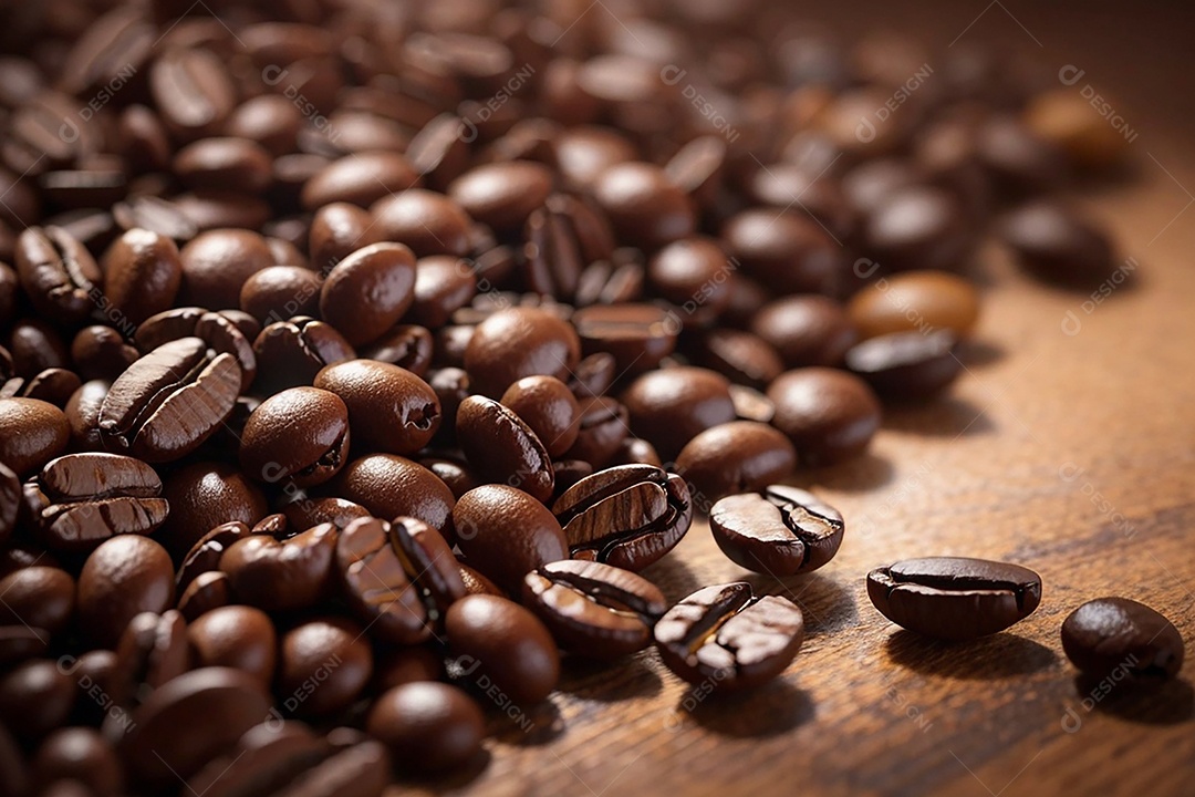 Fundo de grãos de café torrados de boa qualidade a vapor