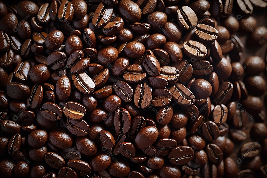 Fundo de grãos de café torrados a vapor