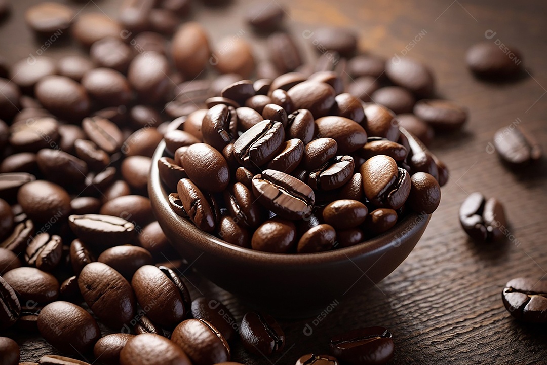 Fundo de grãos de café torrados a vapor