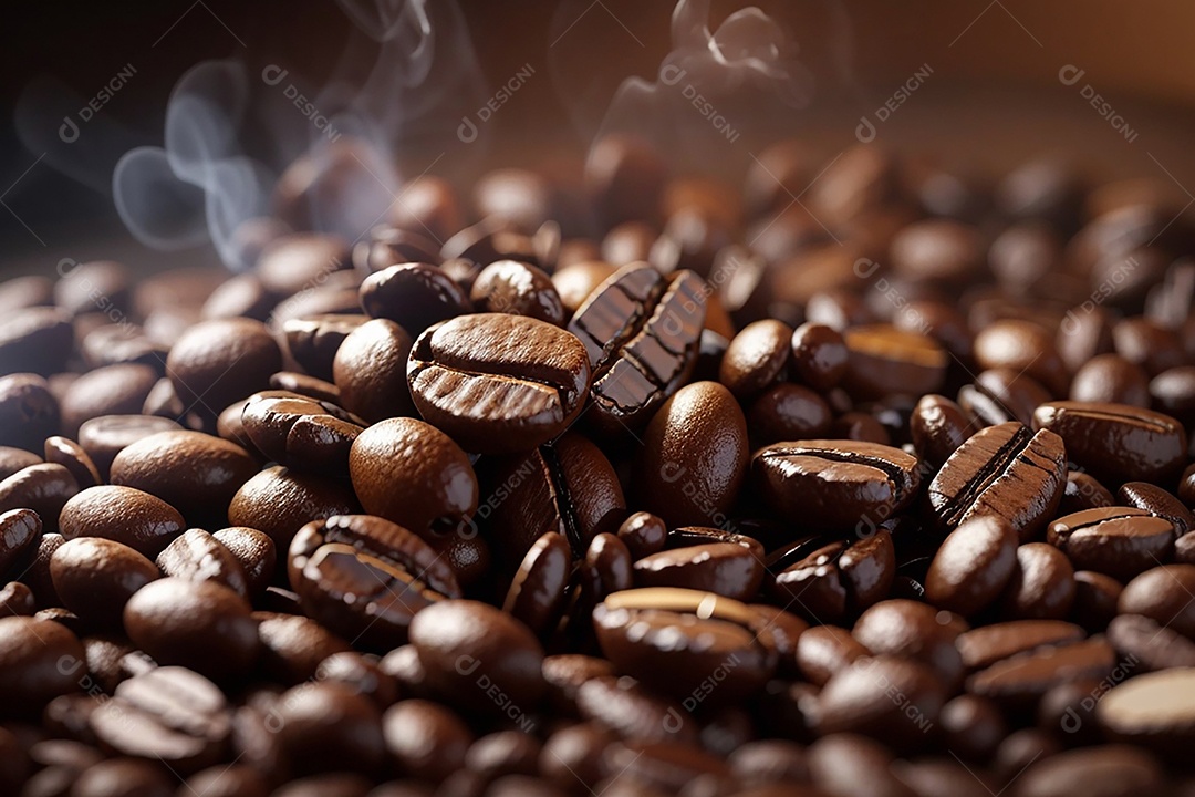 Fundo de grãos de café torrados a vapor