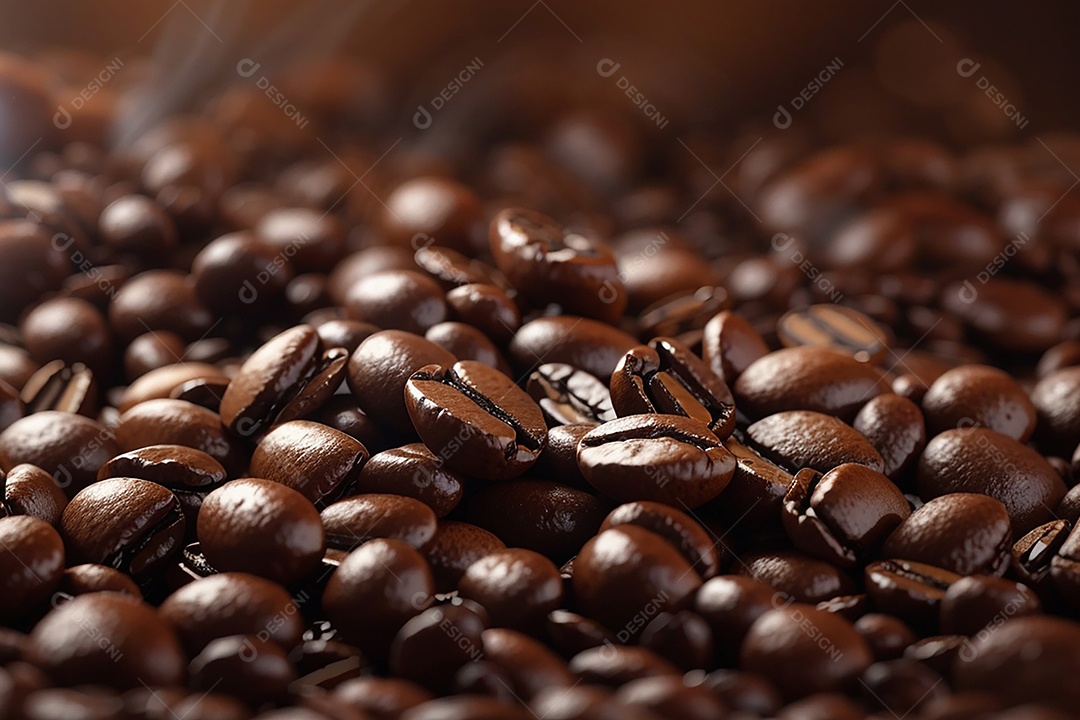 Fundo de grãos de café torrados a vapor