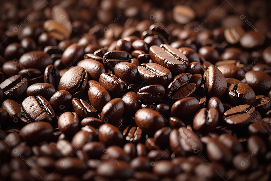 Fundo de grãos de café torrados a vapor