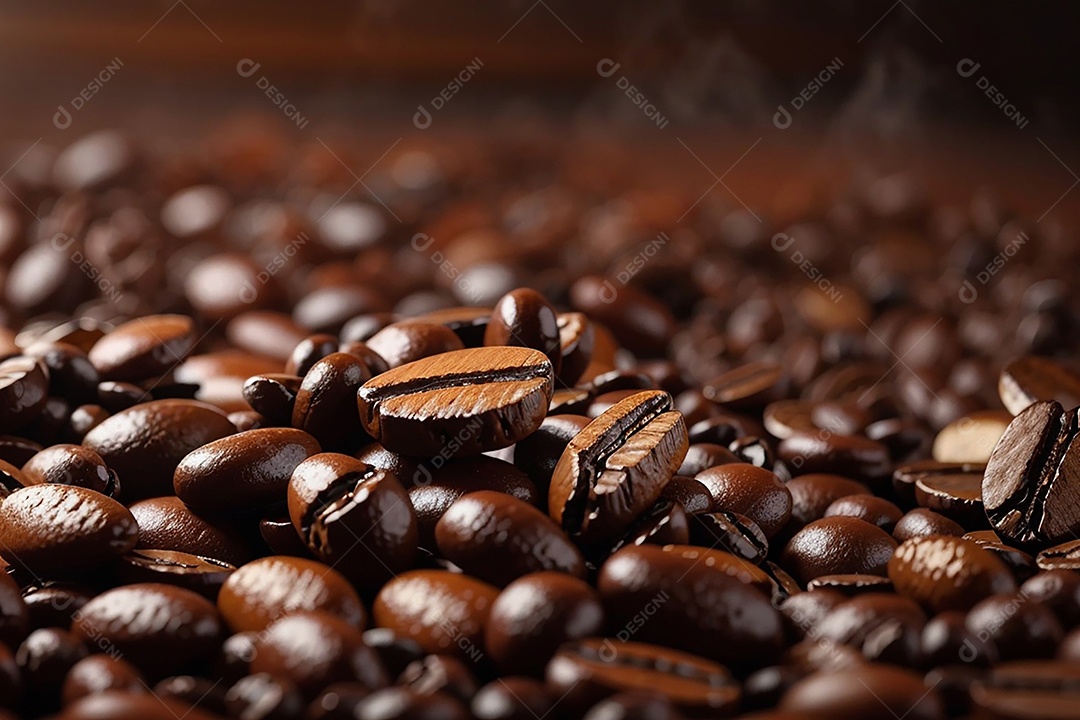 Fundo de grãos de café torrados a vapor