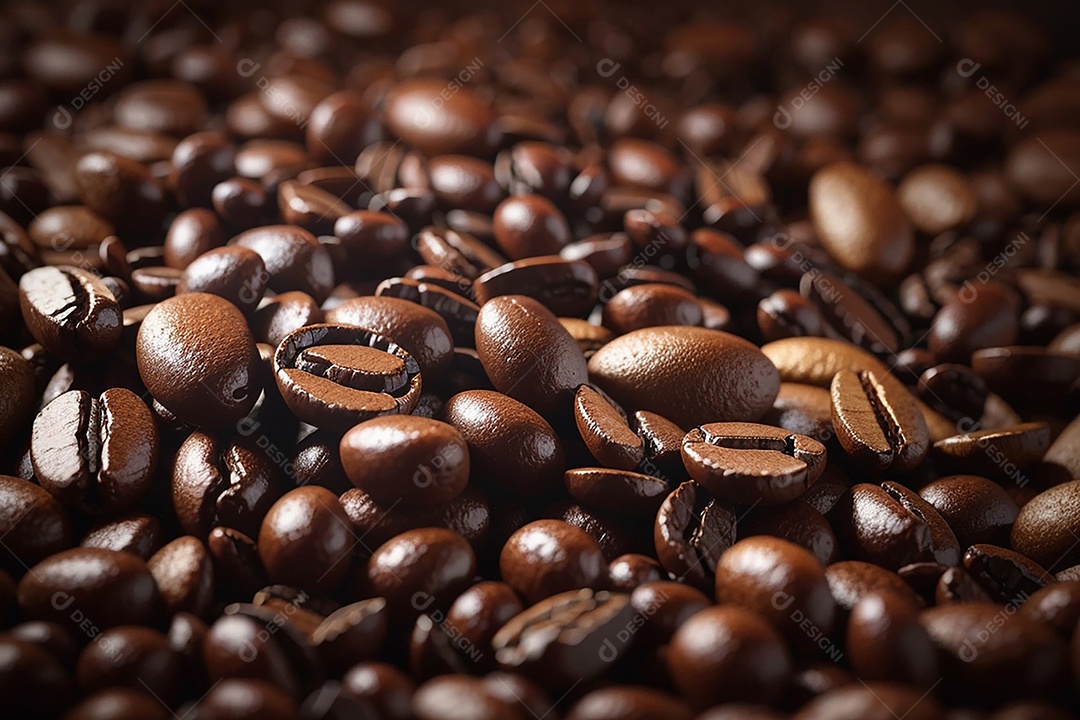 Fundo de grãos de café torrados a vapor