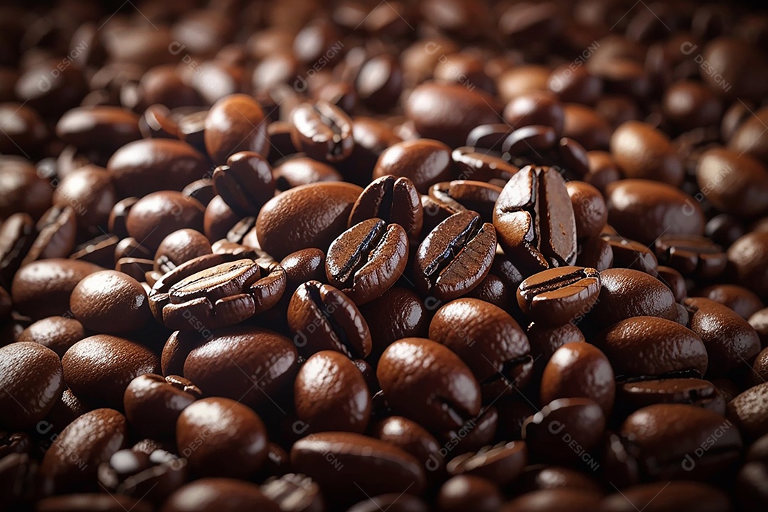 Fundo de grãos de café torrados a vapor