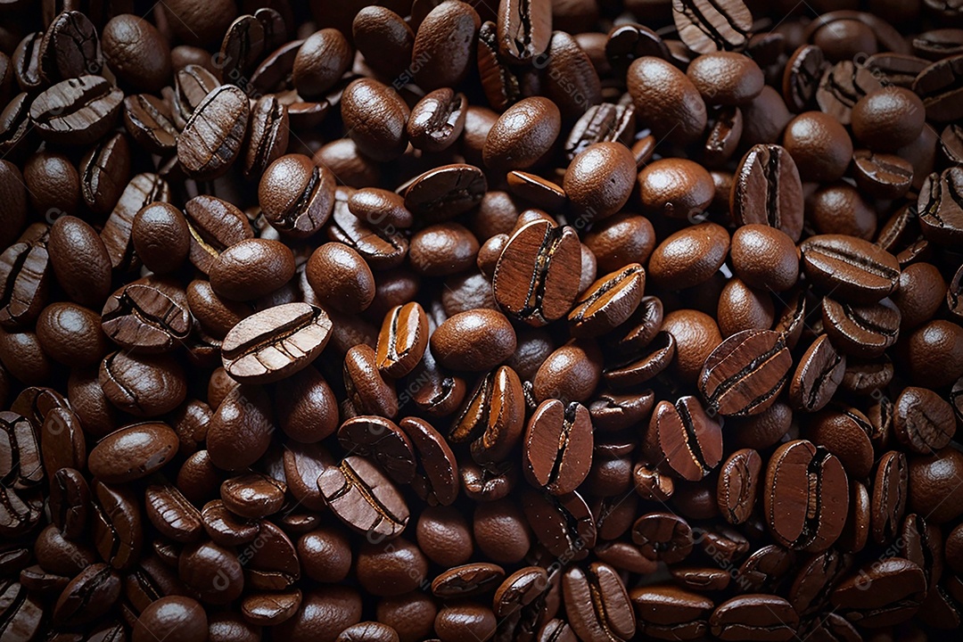 Fundo de grãos de café torrados de boa qualidade a vapor