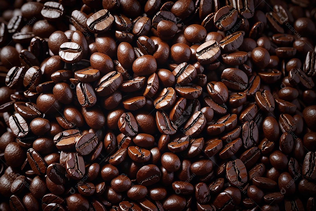 Fundo de grãos de café torrados de boa qualidade a vapor