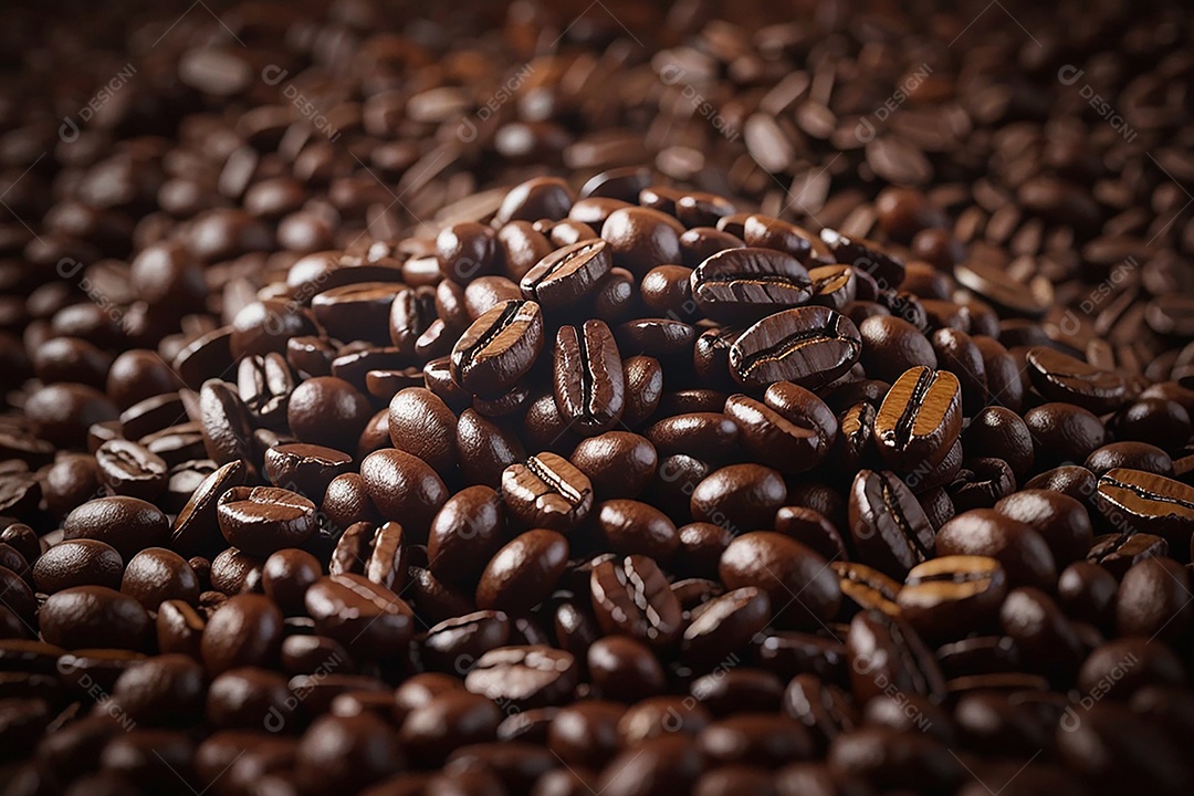 Fundo de grãos de café torrados de boa qualidade a vapor