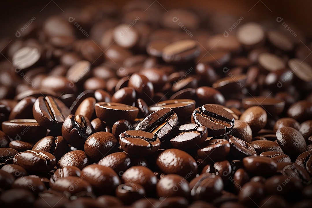 Fundo de grãos de café torrados de boa qualidade a vapor