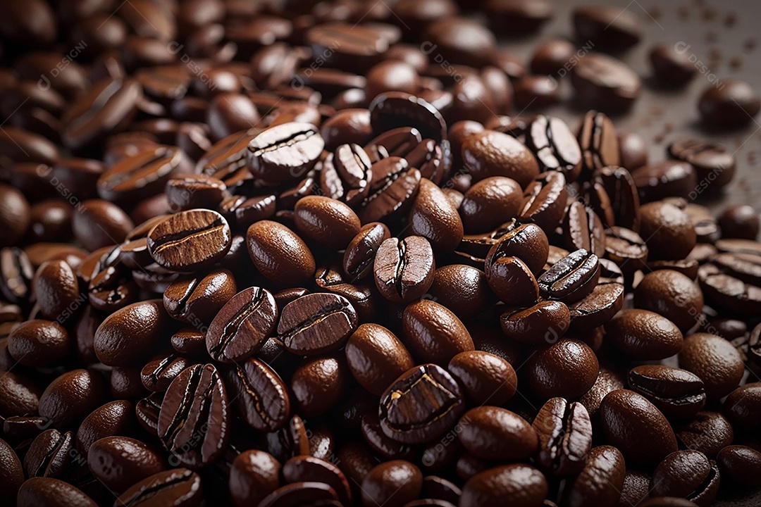 Fundo de grãos de café torrados de boa qualidade a vapor