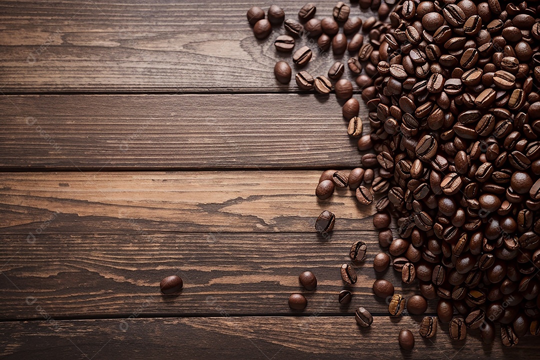 Fundo de grãos de café torrados de boa qualidade a vapor